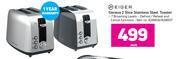 Game Eiger geneva 2 slice stainless steel toaster-each offer