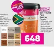 Game Simple choice 20l textured paint assorted colours-each offer