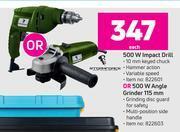 Game Storm force 500w impact drill or 500w angle grinder 115mm-each offer