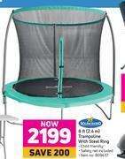 Bounceking 8 ft (2.4m) trampoline with steel ring