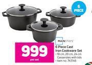 Game Mainstays 6 piece cast iron cookware set-per set offer