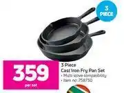 Game 3 piece cast iron fry pan set-per set offer
