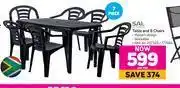 Sal outdoor table & 6 chairs 7 piece-per set