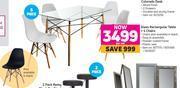 Game Glass rectangular table + 4 chairs- per set offer