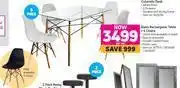 Game Glass rectangular table + 4 chairs- per set offer