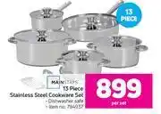 Game Mainstays 13 piece stainless steel cookware set-per set offer