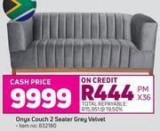Game Onyx couch 2 seater (grey velvet) offer