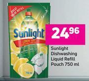 Game Sunlight dishwashing liquid refill pouch-750ml offer