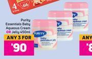 Game Purity essentials baby aqueous cream or jelly-for 3 x 450ml offer