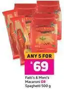 Game Fatti's moni's macaroni or spaghetti-for any 5 x 500g offer