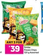 Game Simba potato chips assorted-for any 3 x 120g offer