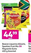 Game Beacon liquorice allsorts, sparkles fruit mix or maynards gums-400g each offer