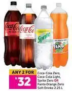 Game Coca-cola zero, coca-cola light, sprite zero or fanta orange zero soft drinks-for any 2 x 2.25ltr offer