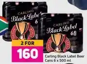 Game Carling black label beer cans 6 x 500 ml-for 2 offer