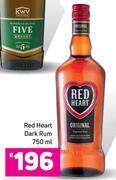 Red heart dark rum-750ml