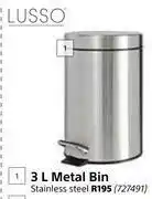 Builders Warehouse Lusso 3Ltr Metal Bin (Stainless Steel) offer