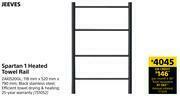Jeeves Spartan 1 Heated Towel Rail ZAI0520GL