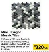 Builders Warehouse Mini Hexagon Mosaic Tiles-290mm x 290mm Per Pack offer