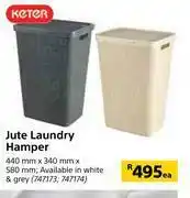 Builders Warehouse Keter Jute Laundry Hamper-440mm x 340mm x 580mm Each offer