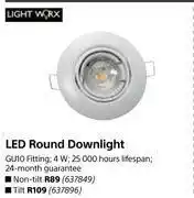 Builders Warehouse Light Worx LED Round Downlight (Non Tilt) offer