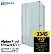 Builders Warehouse Macneil Alpine Pivot Shower Door-880mm x 1.85m offer