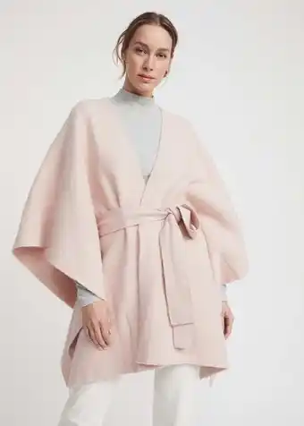 Belted knit poncho