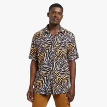 Markham Mkm blue printed viscose bright zebra shirt offer