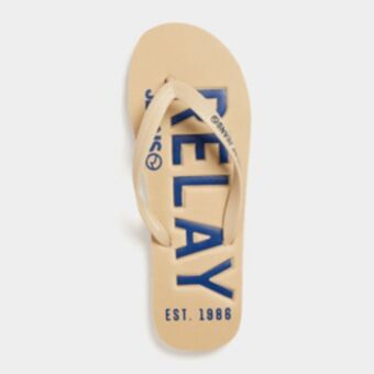 Markham Rj natural/blue outline flip flop offer