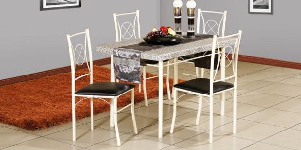 Candice 5 piece dinette black beige offer at Russells