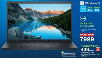 Incredible Connection Dell Inspiron 3511 Core i3 Laptop offer