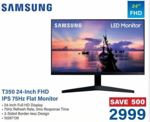 samsung t350 24 inch fhd ips 75hz flat monitor