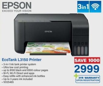 Incredible Connection Epson EcoTank L3150 Printer offer