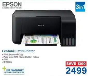 Incredible Connection Epson EcoTank L3110 Printer offer