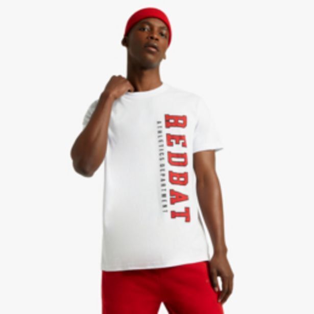 Redbat athletics men's white tshirt offer at Sportscene