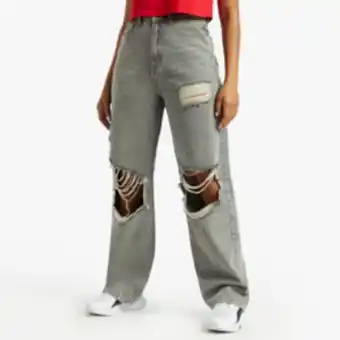 Sportscene Redbat women's grey wide leg jeans offer