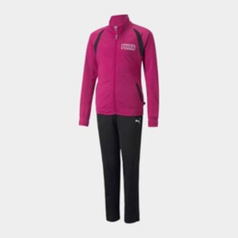Totalsports Girls puma tricot cerise pink tracksuit offer
