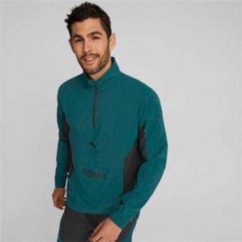 Totalsports Men's puma fit woven 1/2 zip teal jacket offer