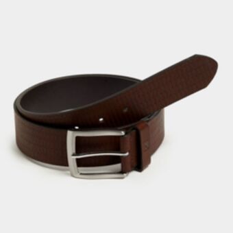 Markham Mkm chocolate brown vertical embossed strap loop belt offer