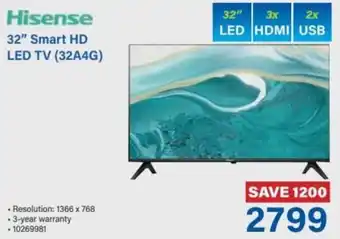 Incredible Connection Hisense 32" Smart HD LED TV (32A4G) offer