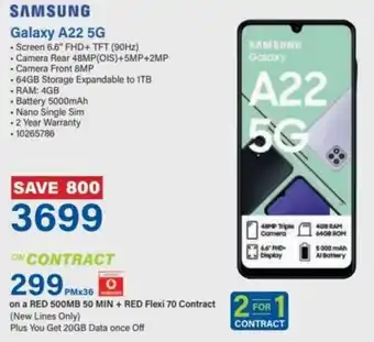 Incredible Connection Samsung Galaxy A22 5G offer