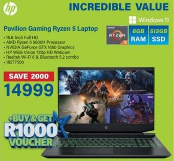 Incredible Connection HP Pavilion Gaming Ryzen 5 Laptop offer