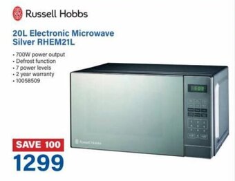 Incredible Connection Russell Hobbs 20L Electronic Microwave Silver RHEM21L offer