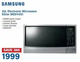 Incredible Connection Samsung 32L Electronic Microwave Silver ME9114S1 offer