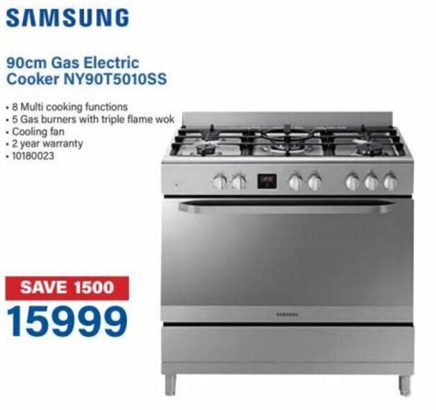 Samsung 90cm Gas Electric Cooker NY90T5010SS offer at Incredible Connection