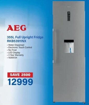 Incredible Connection AEG 355L Full Upright Fridge RKB53911NX offer