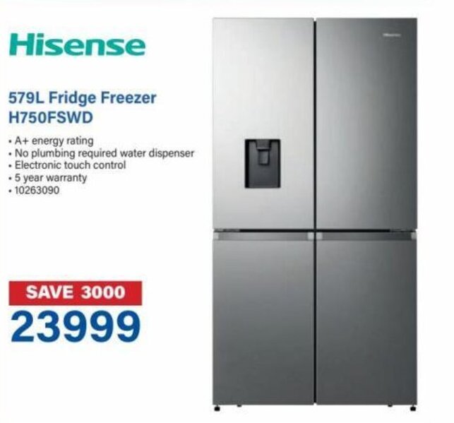 Hisense 579L Fridge Freezer H750FSWD offer at Incredible Connection