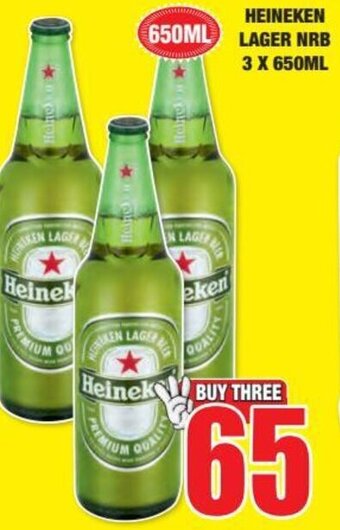 Boxer Heineken Lager NRB 3 x 650ml offer