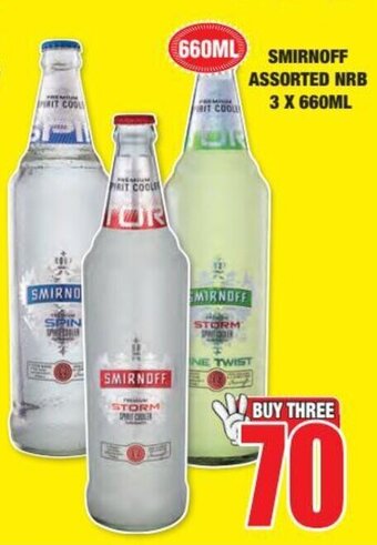 Boxer Smirnoff Assorted NRB 3 x 660ml offer