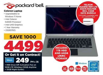 HiFi Corp packard bell Celeron Laptop offer