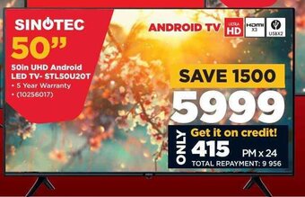 HiFi Corp Sinotec 50" UHD android LED TV-STL50U20T offer